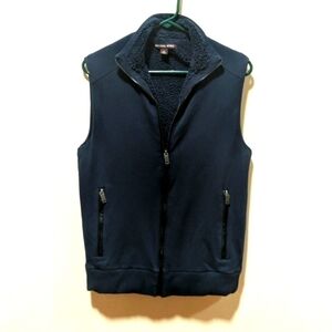 Michael Kors Women's Sherpa Lined Zip-Front Vest Size XS Navy Blue